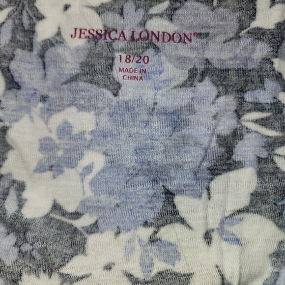 Jessica London Plus Size Blue/White Floral Tunic Top - 18/20 - Picture 4 of 4